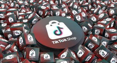 TikTok, TikTok Dükkanı - Sosyal Medya Konsepti. Görsel Tasarım.