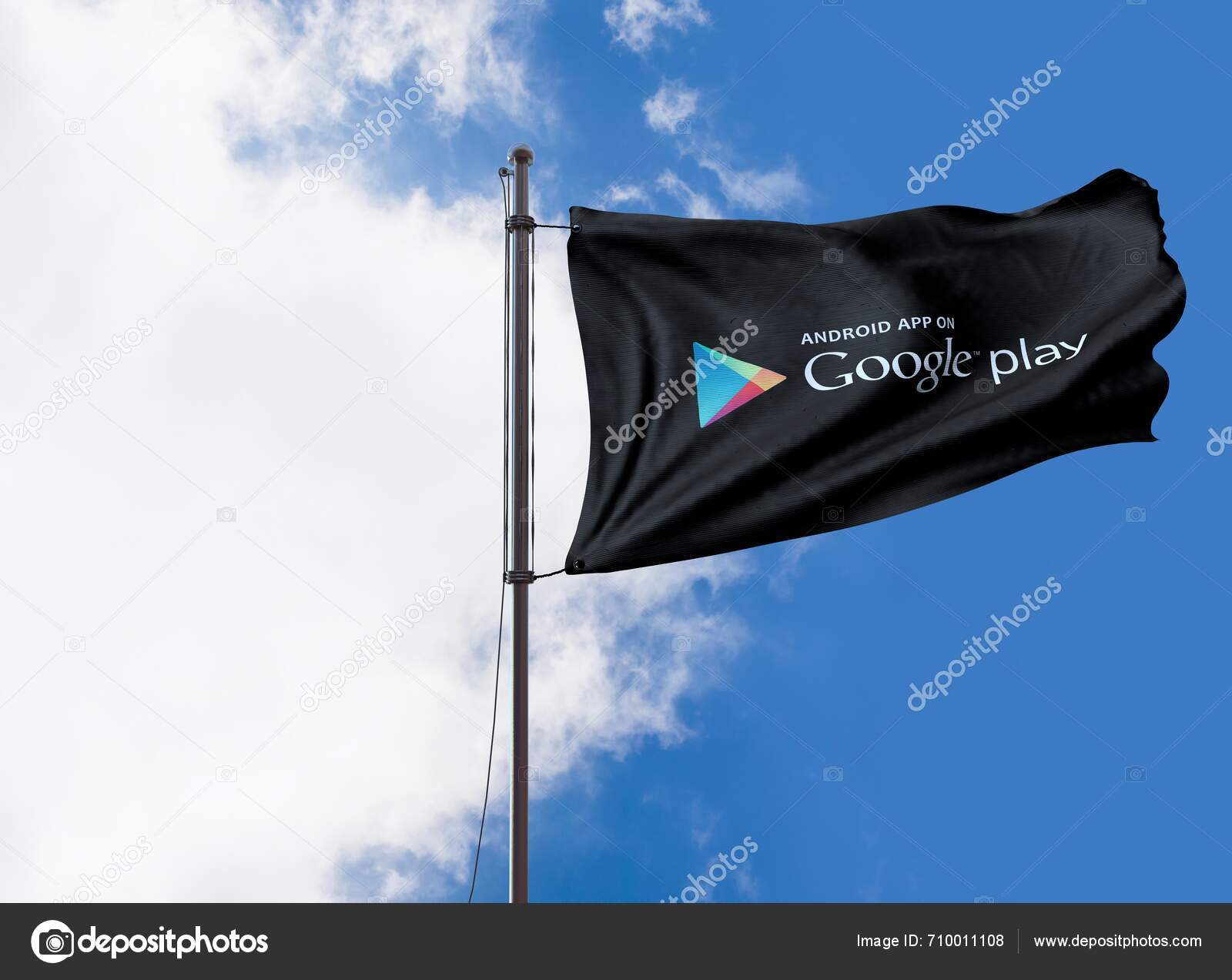 Google Play Store Google Flag Logo Design Visual Presentation — Stock