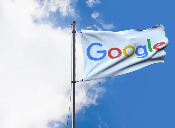 Google Flag Google Flag Logo Design Visuele Presentatie Stockafbeelding
