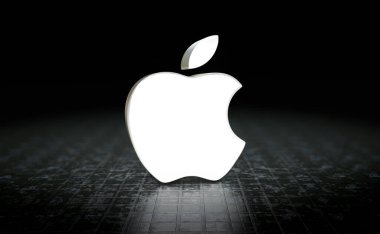 Apple, Apple Logosu 3D Görsel Tasarım - Sosyal Ağlar ve Haberler için Apple resmi. Mayıs 2024, İstanbul - Trkiye (3D Render)