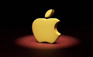 Apple, Apple Logosu 3D Görsel Tasarım - Sosyal Ağlar ve Haberler için Apple resmi. Mayıs 2024, İstanbul - Trkiye (3D Render)