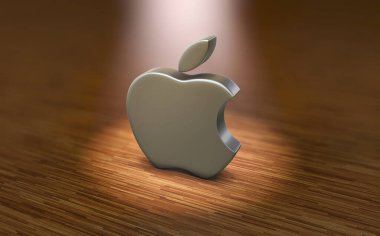Apple, Apple Logosu 3D Görsel Tasarım - Sosyal Ağlar ve Haberler için Apple resmi. Mayıs 2024, İstanbul - Trkiye (3D Render)