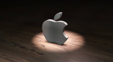 Apple, Apple Logosu 3D Görsel Tasarım - Sosyal Ağlar ve Haberler için Apple resmi. Mayıs 2024, İstanbul - Trkiye (3D Render)