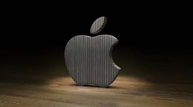 Apple, Apple Logosu 3D Görsel Tasarım - Sosyal Ağlar ve Haberler için Apple resmi. Mayıs 2024, İstanbul - Trkiye (3D Render)