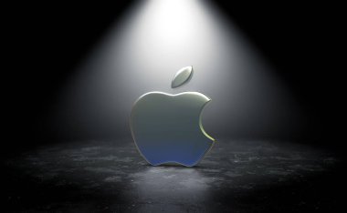Apple, Apple Logosu 3D Görsel Tasarım - Sosyal Ağlar ve Haberler için Apple resmi. Mayıs 2024, İstanbul - Trkiye (3D Render)