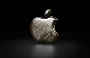Apple, Apple Logosu 3D Görsel Tasarım - Sosyal Ağlar ve Haberler için Apple resmi. Mayıs 2024, İstanbul - Trkiye (3D Render)