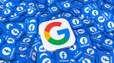 Facebook ve Google, Sosyal Medya Logoları Görsel Sunum - Facebook Arkaplan Tasarımı