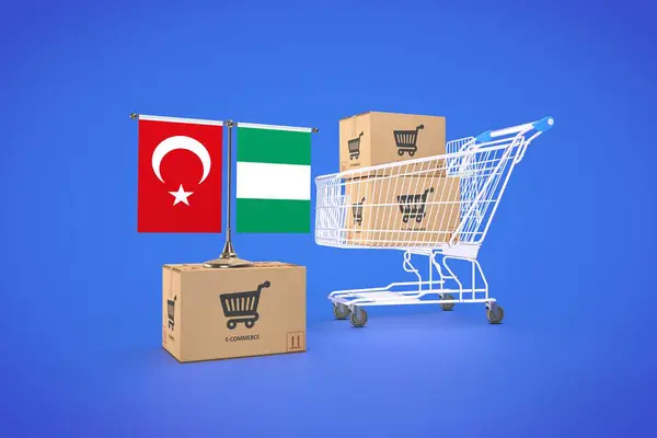 stock image Nigeria, Federal Republic of Nigeria, Turkiye, E-commerce Platforms. 3D Visual Design