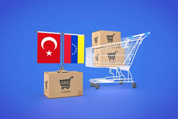 stock image Venezuela, Bolivarian Republic of Venezuela, Turkiye, E-commerce Platforms. 3D Visual Design