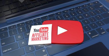 Youtube Bağlantılı Pazarlama, Youtube Logo Görsel Sunumu - Sosyal Medya Arkaplanı (3D Render)