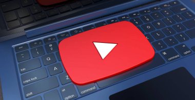 Youtube, Youtube Logo Görsel Sunumu - Sosyal Medya Arkaplanı (3D Hazırlama)