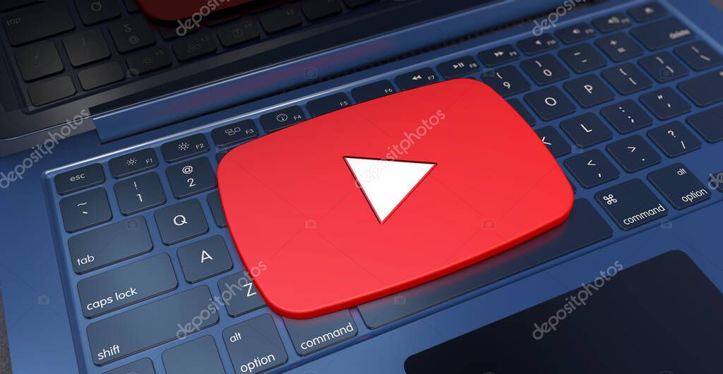 Youtube, Youtube Logo Visual Presentation - Social Media Background (3D Render)