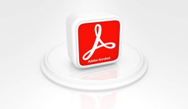  adobe acrobat, Sosyal Medya Logoları Görsel Sunum - 3D Tasarım