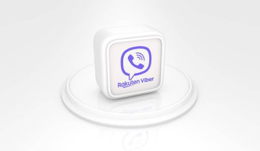 Rakuten Viber, Social Media Logos Visual Presentation - 3D Design clipart