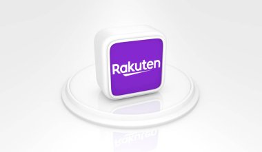rakuten, Sosyal Medya Logoları Görsel Sunum - 3D Tasarım