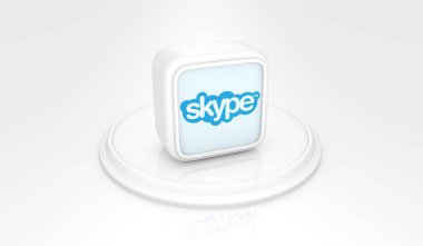 Skype, Sosyal Medya Logoları Görsel Sunum - 3D Tasarım