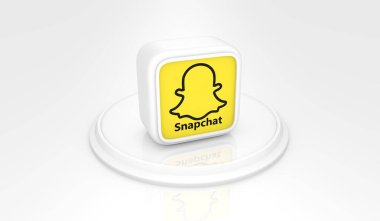 Snapchat, Sosyal Medya Logoları Görsel Sunum - 3D Tasarım