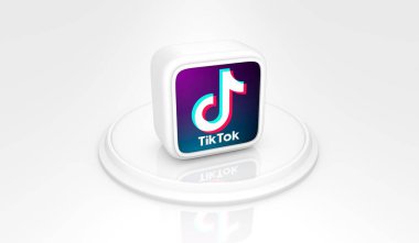 TikTok, Sosyal Medya Logoları Görsel Sunum - 3D Tasarım