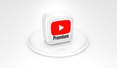 youtube premium, Sosyal Medya Logoları Görsel Sunum - 3D Tasarım