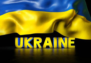Ukrayna bayrağı - Sarı ve mavi ulusal bayrak. bir görsel tasarım çalışması