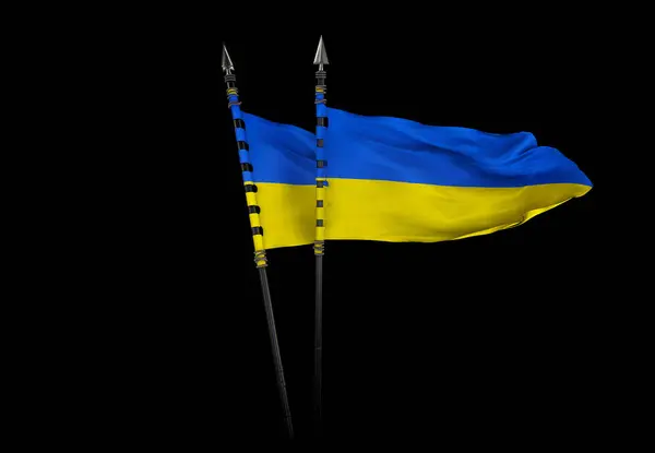 stock image Ukrainian state flag - Yellow and blue national flag. a visual design work