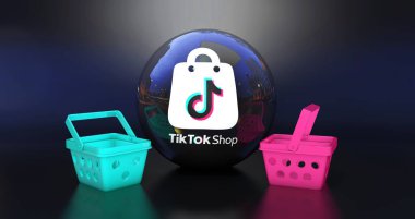 Tik Tok Dükkanı, Sosyal Medya Logosu Görsel Sunum.
