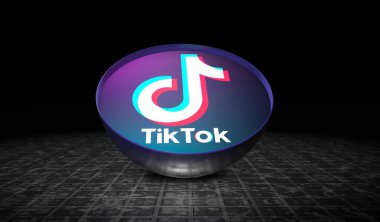 Tik Tok, Sosyal Medya Logosu Görsel Sunum.