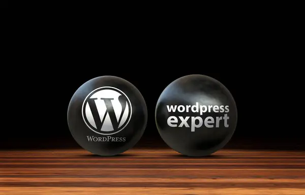 stock image Wordpress Expert, An open source web software - Wordpress social media background.