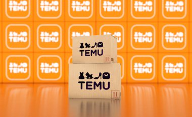 Temu Shop bir elektronik e-ticaret şirketidir. Medya için Görsel Tasarım.