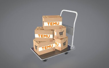 Temu Shop bir elektronik e-ticaret şirketidir. Medya için Görsel Tasarım.