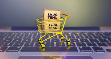 Temu Shop bir elektronik e-ticaret şirketidir. Medya için Görsel Tasarım.