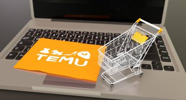 Temu Shop bir elektronik e-ticaret şirketidir. Medya için Görsel Tasarım.