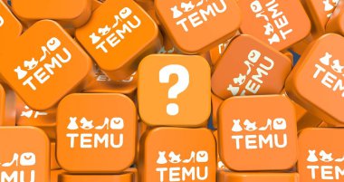 Temu Shop bir elektronik e-ticaret şirketidir. Medya için Görsel Tasarım.