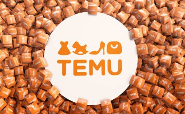 Temu Shop bir elektronik e-ticaret şirketidir. Medya için Görsel Tasarım.