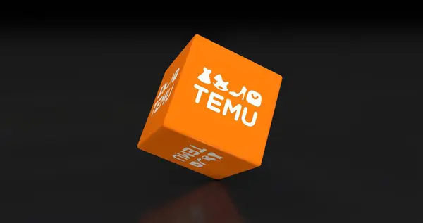 stock image Temu Shop is an Electronic e-commerce service. Visual Design for media.