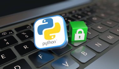 Python, Güvenlik Arkaplanı - Sosyal Medya Logoları Görsel Sunum