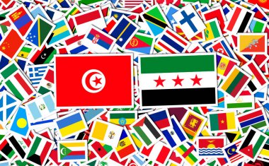 Syria Flag and Tunisian, Republic of Tunisia, Flag of the Syrian Revolution - New Syrian Flag clipart