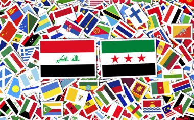 Syria Flag and Iraq, Republic of Iraq, Flag of the Syrian Revolution - New Syrian Flag clipart