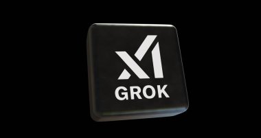 Grok Logosu, 3D Görsel Logo Tasarımı - X Corp. Teknoloji Şirketi.