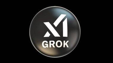 Grok Logosu, 3D Görsel Logo Tasarımı - X Corp. Teknoloji Şirketi.