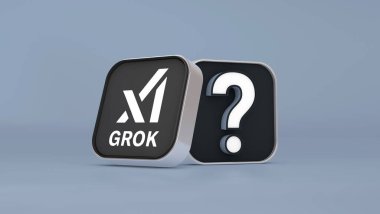 Grok Logosu, 3D Görsel Logo Tasarımı - X Corp. Teknoloji Şirketi.