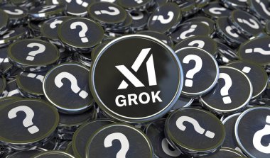 Grok Logosu, 3D Görsel Logo Tasarımı - X Corp. Teknoloji Şirketi.