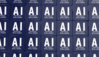 Yapay zeka, sosyal medya konsepti. 3B Görsel Tasarım.