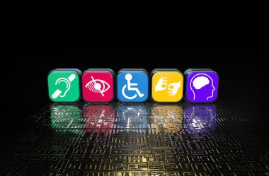 Engelli, Erişilebilirlik, Engelli İşaretleri, Simgeler Görsel Sunumdur. 