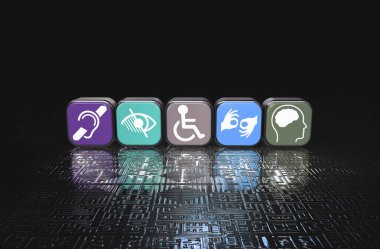 Engelli, Erişilebilirlik, Engelli İşaretleri, Simgeler Görsel Sunumdur. 