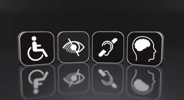 Engelli, Engelli İşaretleri, Simgeler Görsel Sunumdur. 