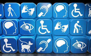 Engelli, Engelli İşaretleri, Simgeler Görsel Sunumdur. 