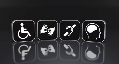 Engelli, Erişilebilirlik, Engelli İşaretleri, Simgeler Görsel Sunumdur. 