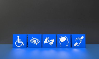 Engelli, Erişilebilirlik, Engelli İşaretleri, Simgeler Görsel Sunumdur. 