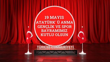 Atatürk ve Türk Bayrağı, Türkiye Cumhuriyeti - İstanbul, Türkiye